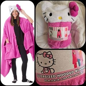 🆕 HOODED BLANKET Hello Kitty NWT